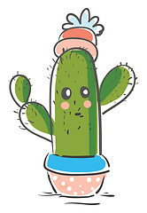 Image showing A green cactus plant emoji with a flower at its top provides ext