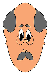 Image showing Old man with grey hair vector or color illustration