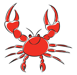 Image showing Portrait of a red crab vector or color illustration