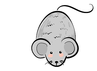 Image showing Cartoon cute little mouse set on isolated white background viewe