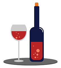 Image showing Clipart of wine and an an elegant party drinking glassware vecto