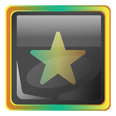 Image showing Star grey vector icon illustration with colorful details on whit