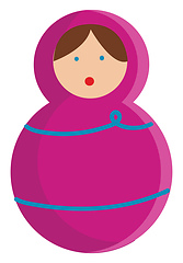 Image showing Babushka pink clothes vector illustration on white background 