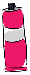 Image showing Pink paint tube with white label vector illustration on white ba