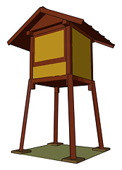 Image showing Advantages of hunting tower house vector or color illustration