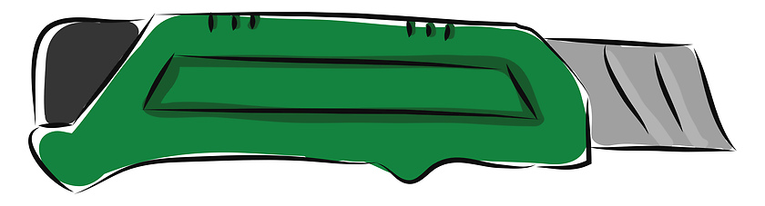 Image showing Retractable scalpel knife with green handle illustration vector 