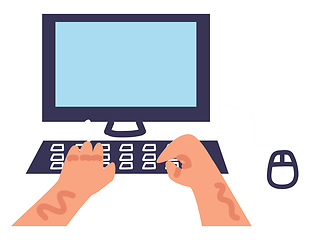 Image showing Man typing on keyboard vector illustration 