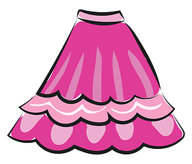 Image showing Painting of a showcase pink-colored jupe skirt for children or w