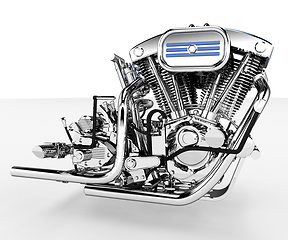 Image showing A V-twin engine vector or color illustration