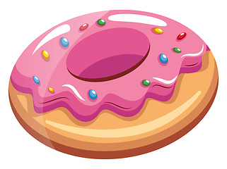 Image showing Pink Choco Pie, vector color illustration.