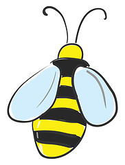 Image showing Backward facing honeybee vector or color illustration