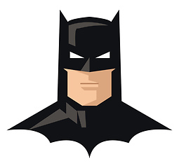 Image showing Clipart of comic superhero batman in his iconic costume vector c