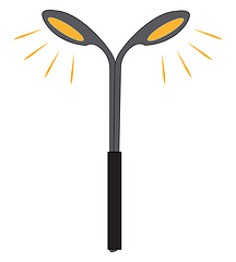 Image showing Street lights shining  vector illustration on white background 