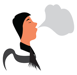 Image showing A man with smoke symbolizing he was smoking a cigarette vector c