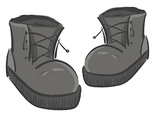 Image showing A pair of grey boots vector or color illustration