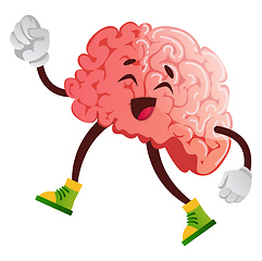 Image showing Brain going for a walk, illustration, vector on white background
