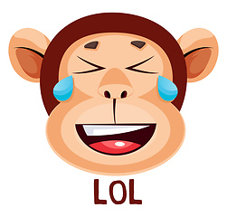 Image showing Monkey is surprised, illustration, vector on white background.