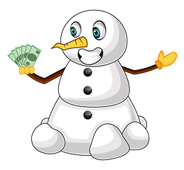Image showing Rich snowman illustration vector on white background