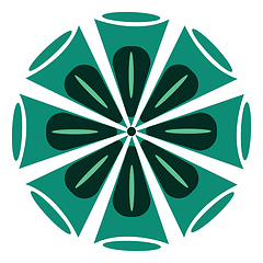 Image showing Green mandala for yoga vector or color illustration