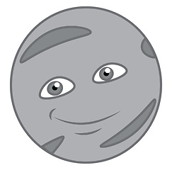 Image showing Mercury planet with a smile vector or color illustration