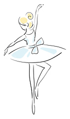 Image showing Ballerina sketch vector illustration on white background