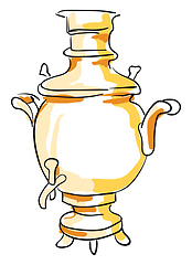 Image showing Sketch of a samovar set on isolated white background vector or c