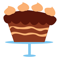Image showing Drawing of a brown chocolate cake vector or color illustration