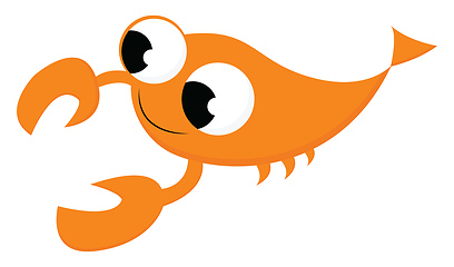 Image showing An orange baby crayfish vector or color illustration