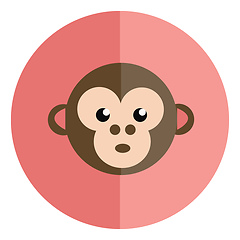 Image showing Face of a surprised monkey in a pink background vector color dra