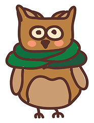 Image showing A large owl vector or color illustration