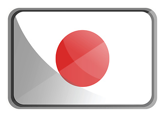 Image showing Vector illustration of Japan flag on white background.