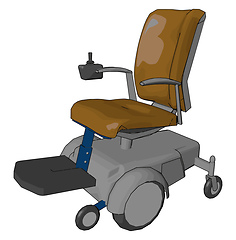 Image showing The electric wheelchair vector or color illustration