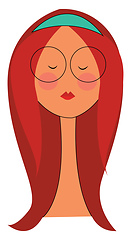 Image showing A crazy looking girl with her hair colored in red vector or colo