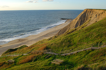 Image showing The long stairs at Bovbjerg fyr