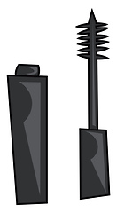 Image showing A cartoon black-colored mascara/Eyeliner vector or color illustr