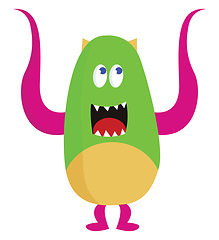 Image showing The happy tiny ear monster vector or color illustration