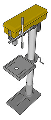 Image showing Yellow drill press vector illustration on white background