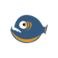 Image showing Orange and blue colored piranha vector illustration 