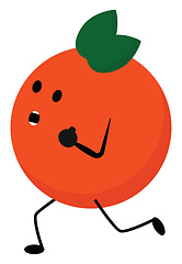 Image showing Emoji of a running orange fruit vector or color illustration