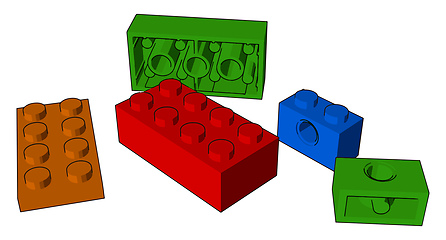 Image showing The playing blocks toy vector or color illustration