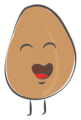 Image showing Emoji funny happy egg vector or color illustration