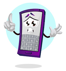 Image showing Mobile emoji calculator illustration vector on white background