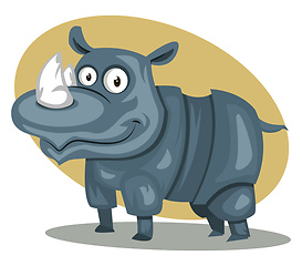 Image showing Hippopotamus, vector color illustration.