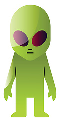 Image showing Vector illustration of green alien on a white background