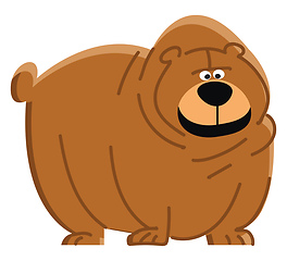 Image showing A cute brown bear is looking at something vector color drawing o