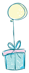 Image showing A gift box with a floating balloon depicting the party decoratio