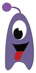 Image showing A purple monster with a horn vector or color illustration