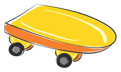 Image showing Yellow skateboard vector or color illustration