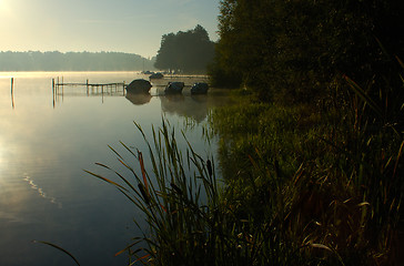 Image showing September morning at the lake