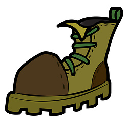 Image showing High ankle army boot vector or color illustration